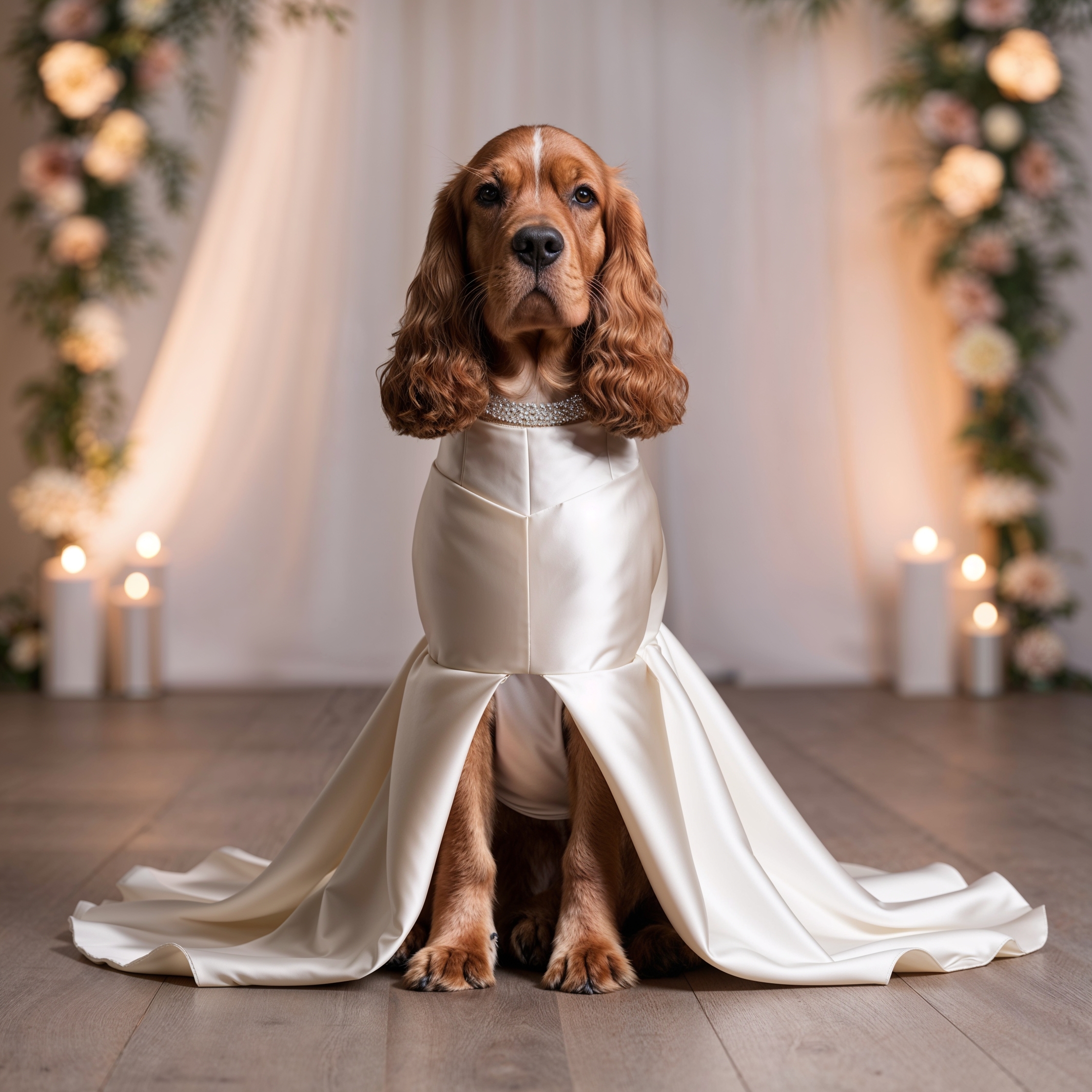 PawElegance Satin Wedding Dress for Pets - Image 3
