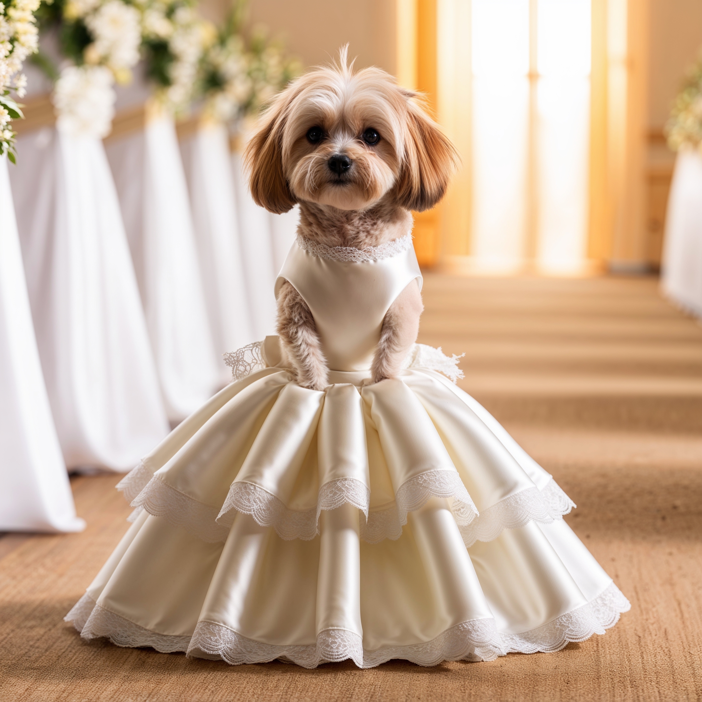 PawElegance Satin Wedding Dress for Pets - Image 5