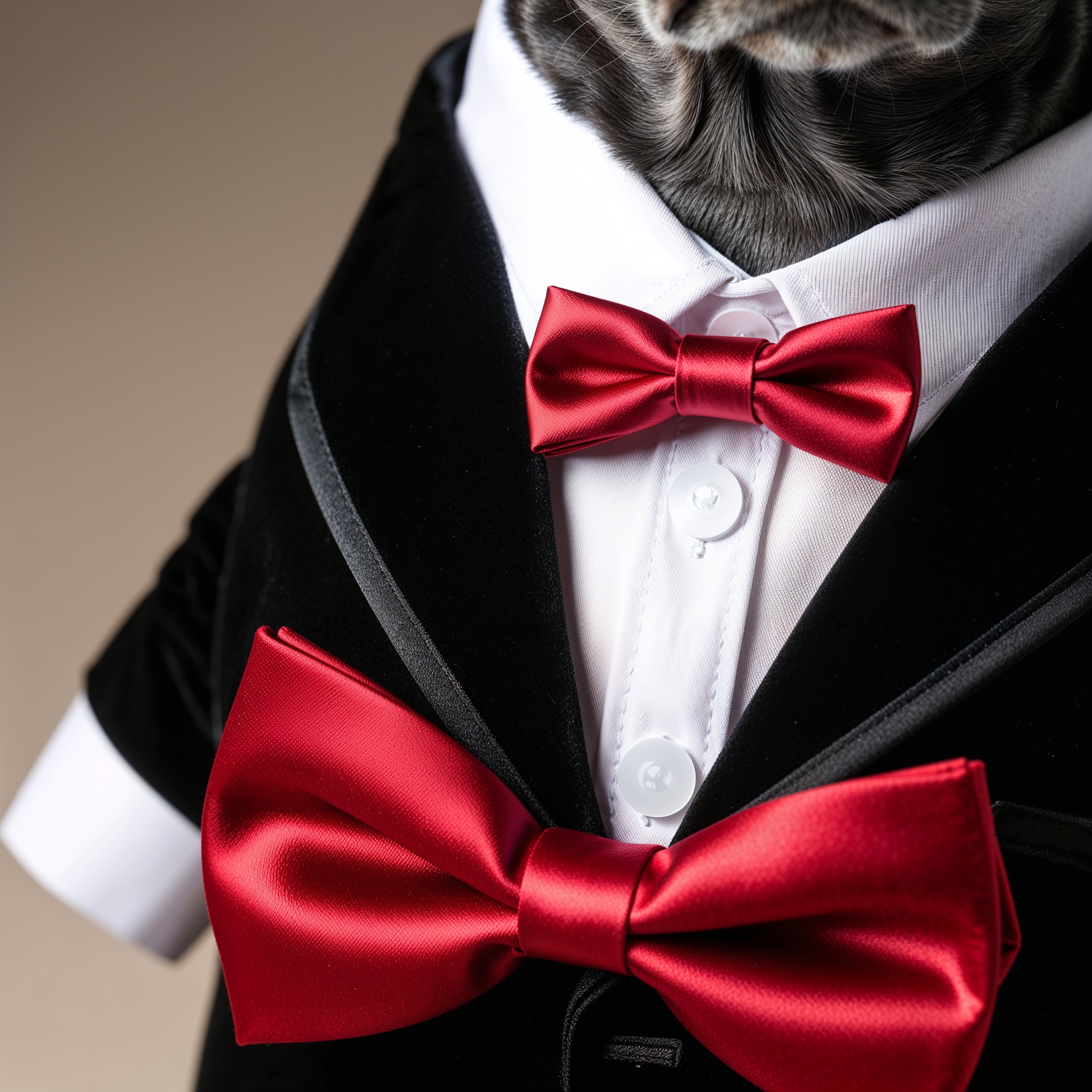 DapperPaws Velvet Tuxedo with Bow Tie for Pets - Image 5