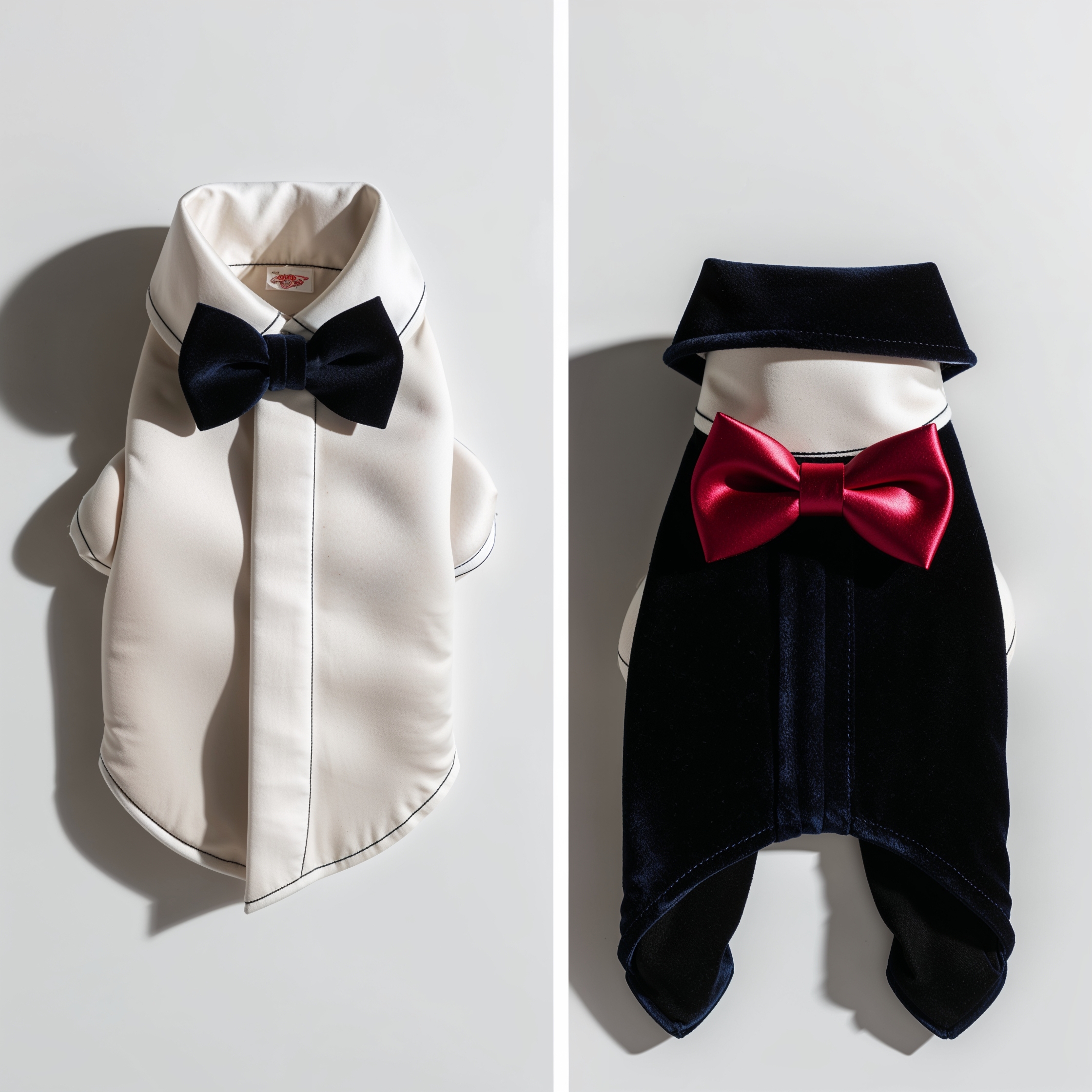 DapperPaws Velvet Tuxedo with Bow Tie for Pets - Image 2