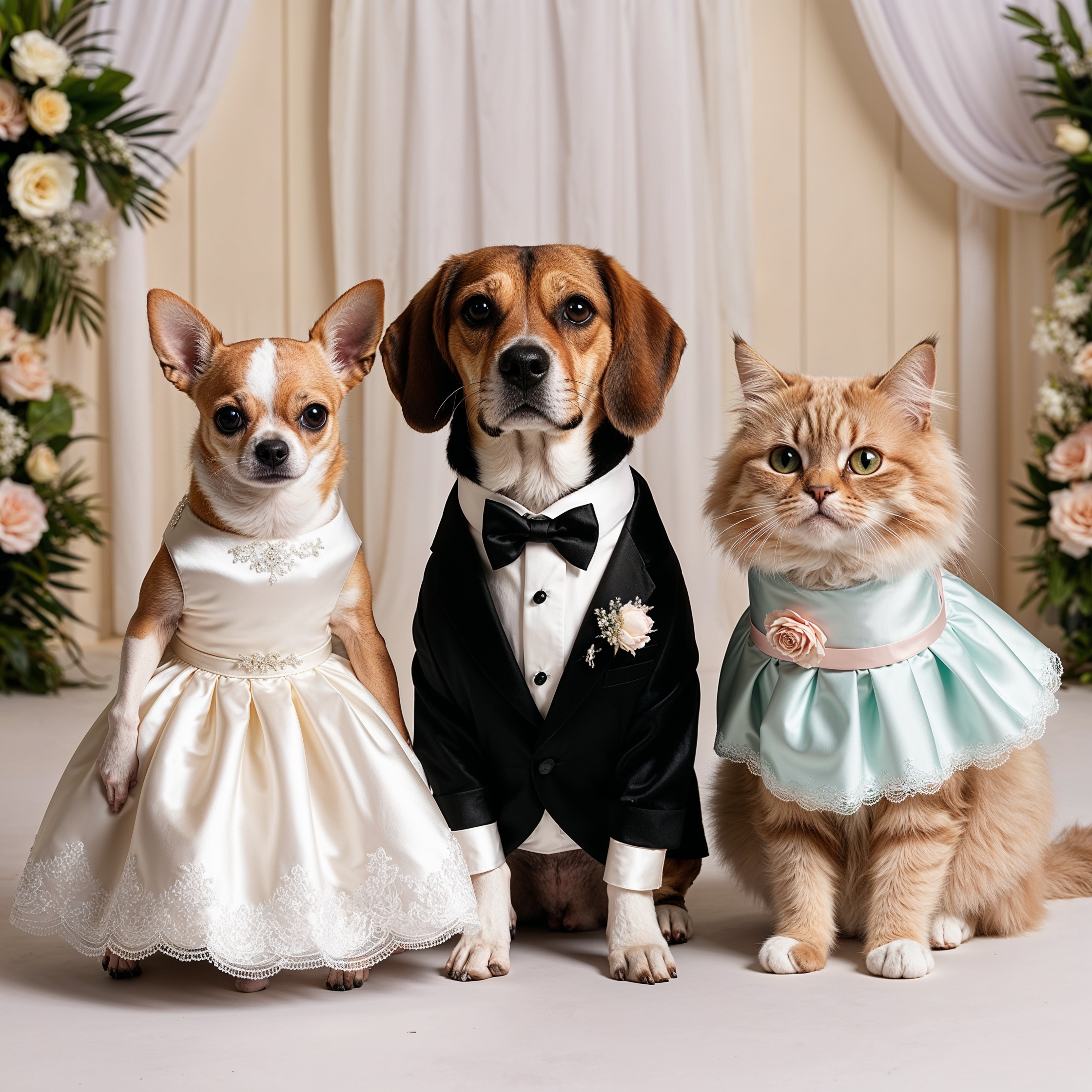 PawElegance Satin Wedding Dress for Pets - Image 2